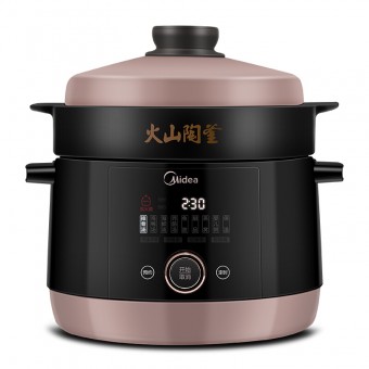 Midea/美的电炖锅隔水炖直炖电炖盅煲汤锅火山陶釜4L 1锅3胆